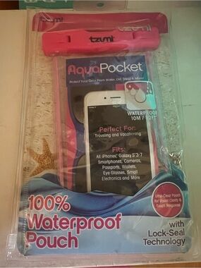tzumi AquaPocket Waterproof Phone Pouch - Pink